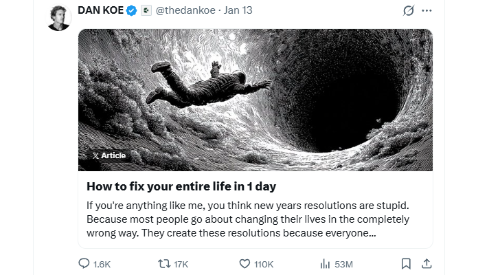 Dan Koe千万级神文：如何停止假努力，在24小时内开始重启人生。